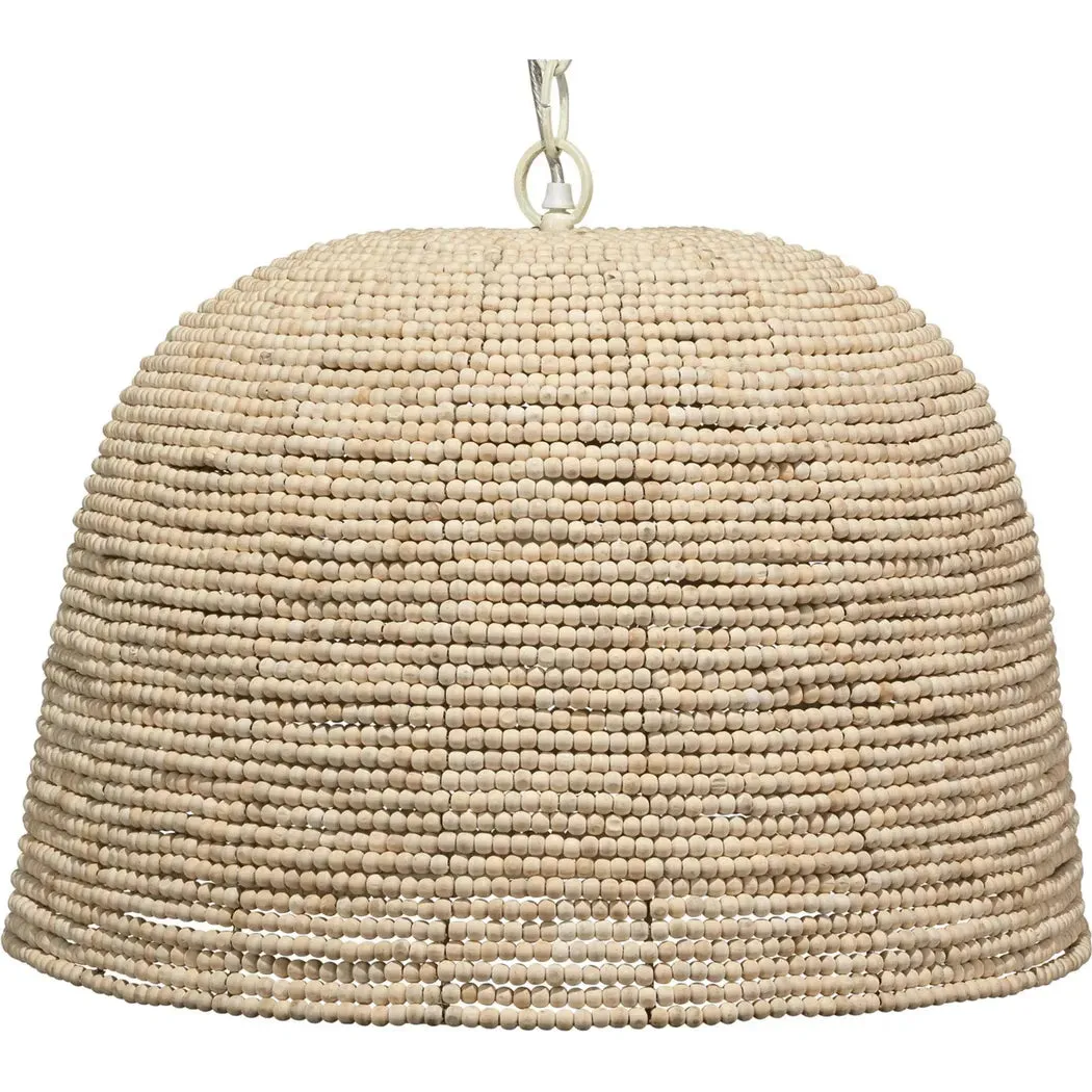 Coastal Style Cream Mango Wood Iron High Tide Pendant