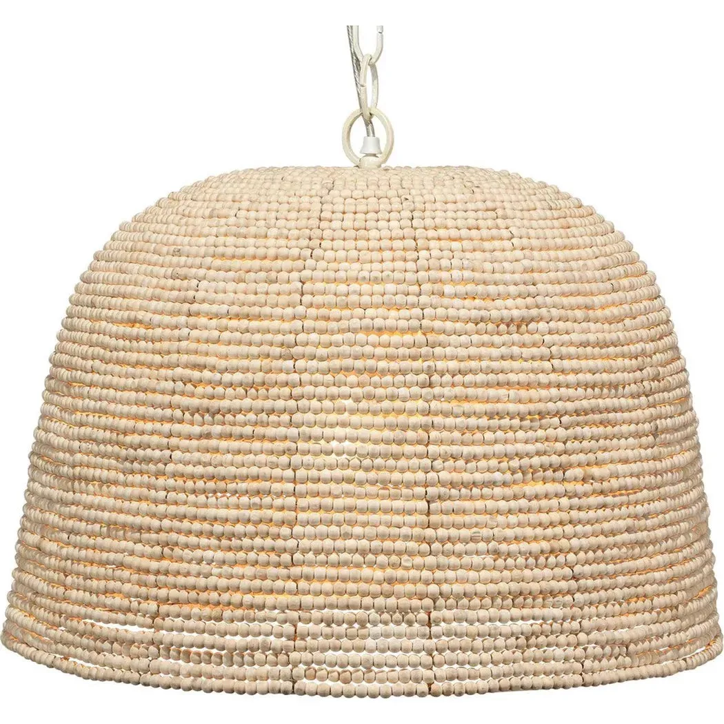 Coastal Style Cream Mango Wood Iron High Tide Pendant
