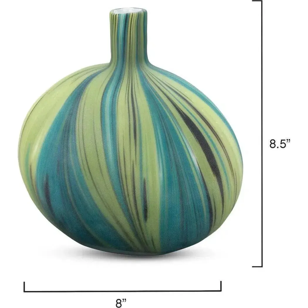 Coastal Style Green Glass Stream Vessels (set of 3)