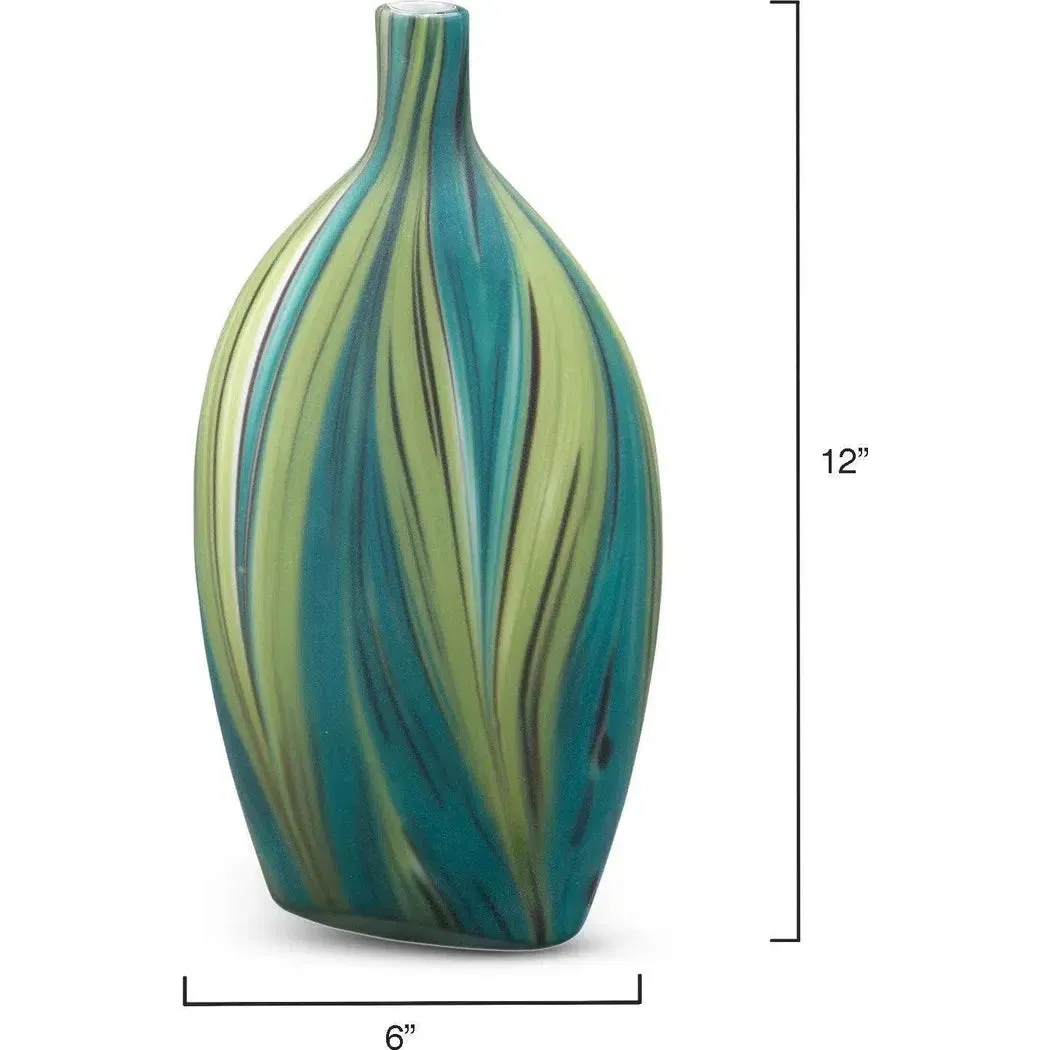 Coastal Style Green Glass Stream Vessels (set of 3)