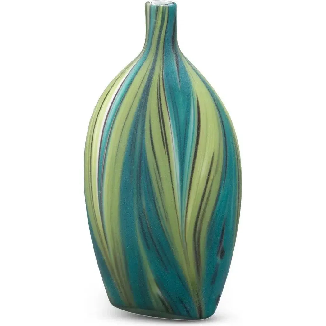 Coastal Style Green Glass Stream Vessels (set of 3)