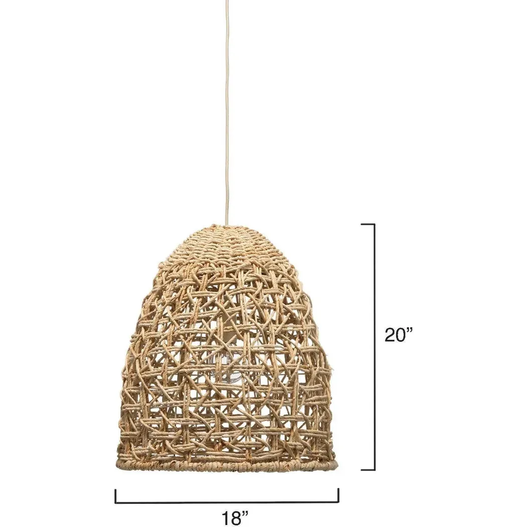 Coastal Style Natural Corn Straw Rope Netted Pendant