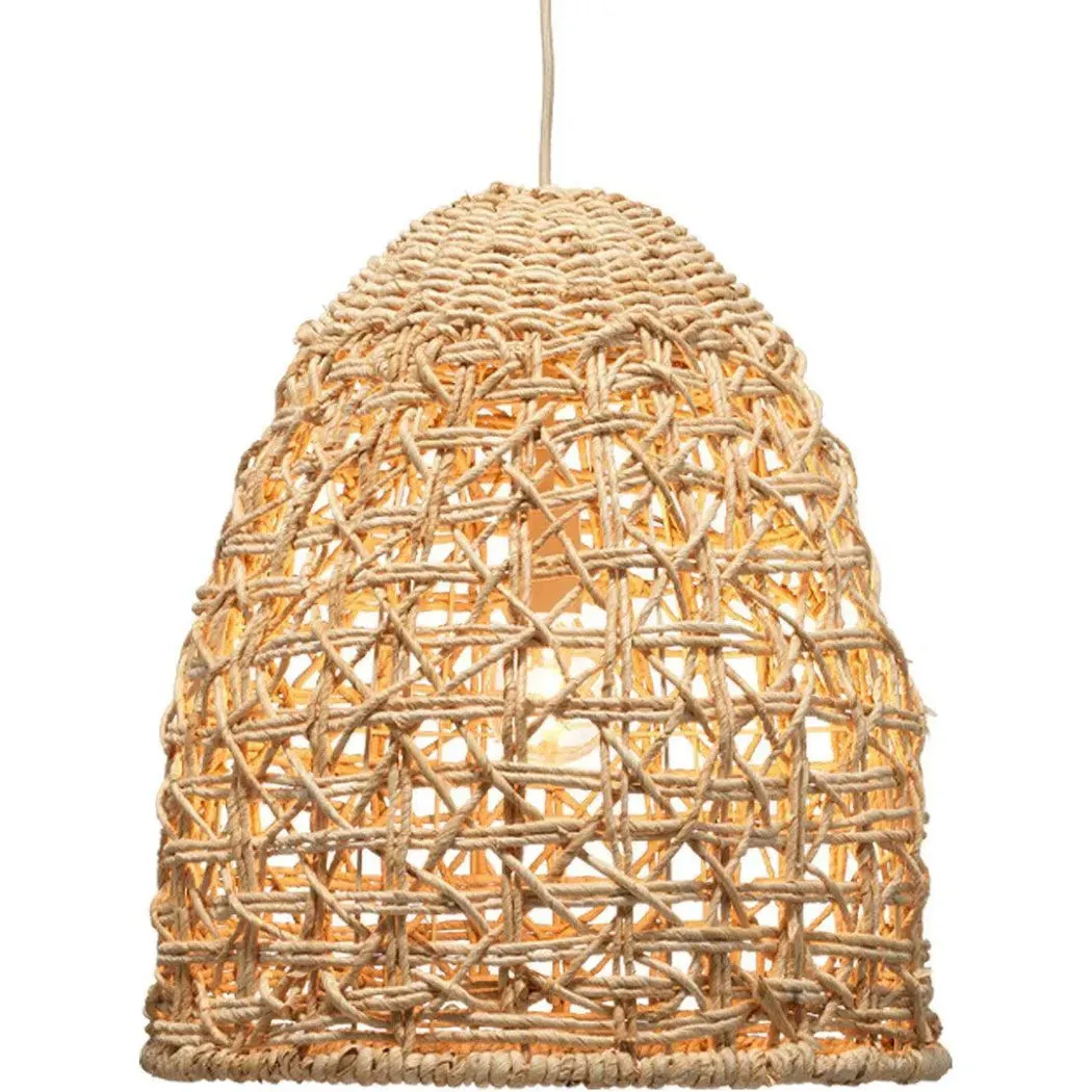 Coastal Style Natural Corn Straw Rope Netted Pendant