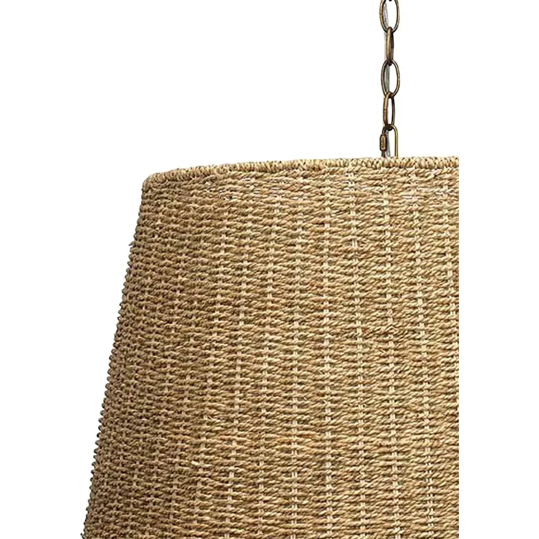 Coastal Style Natural Seagrass Willow Chandelier