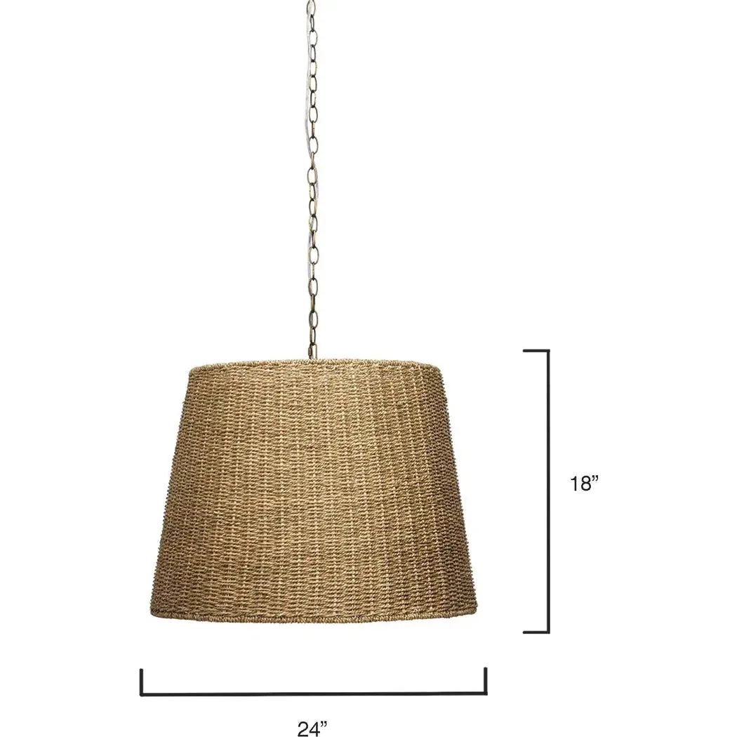 Coastal Style Natural Seagrass Willow Chandelier