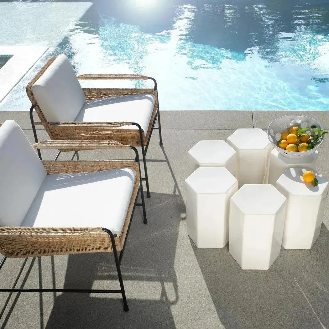 Coastal Style Rattan Cotton Poly Lounge Chair Palermo