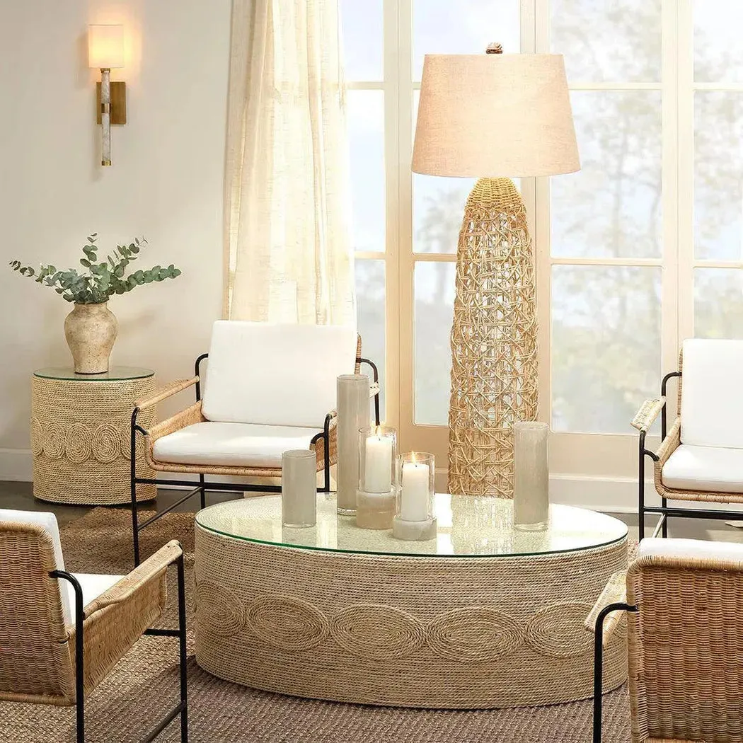Coastal Style Rattan Cotton Poly Lounge Chair Palermo