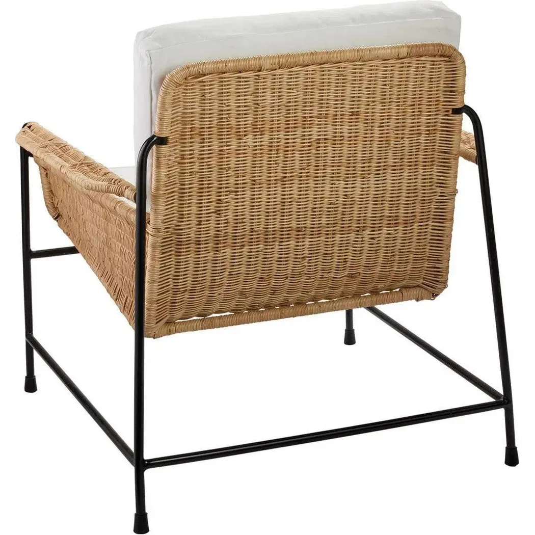 Coastal Style Rattan Cotton Poly Lounge Chair Palermo