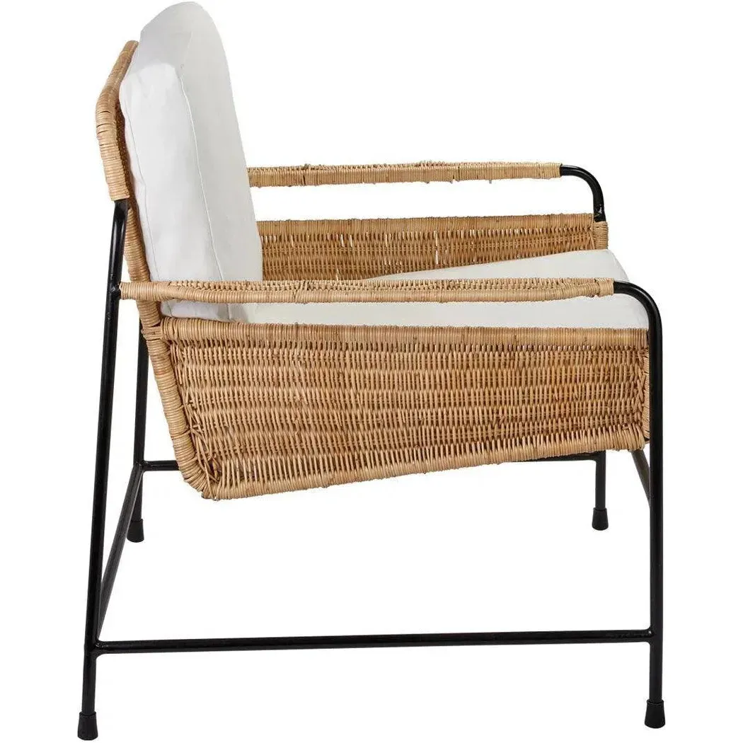 Coastal Style Rattan Cotton Poly Lounge Chair Palermo