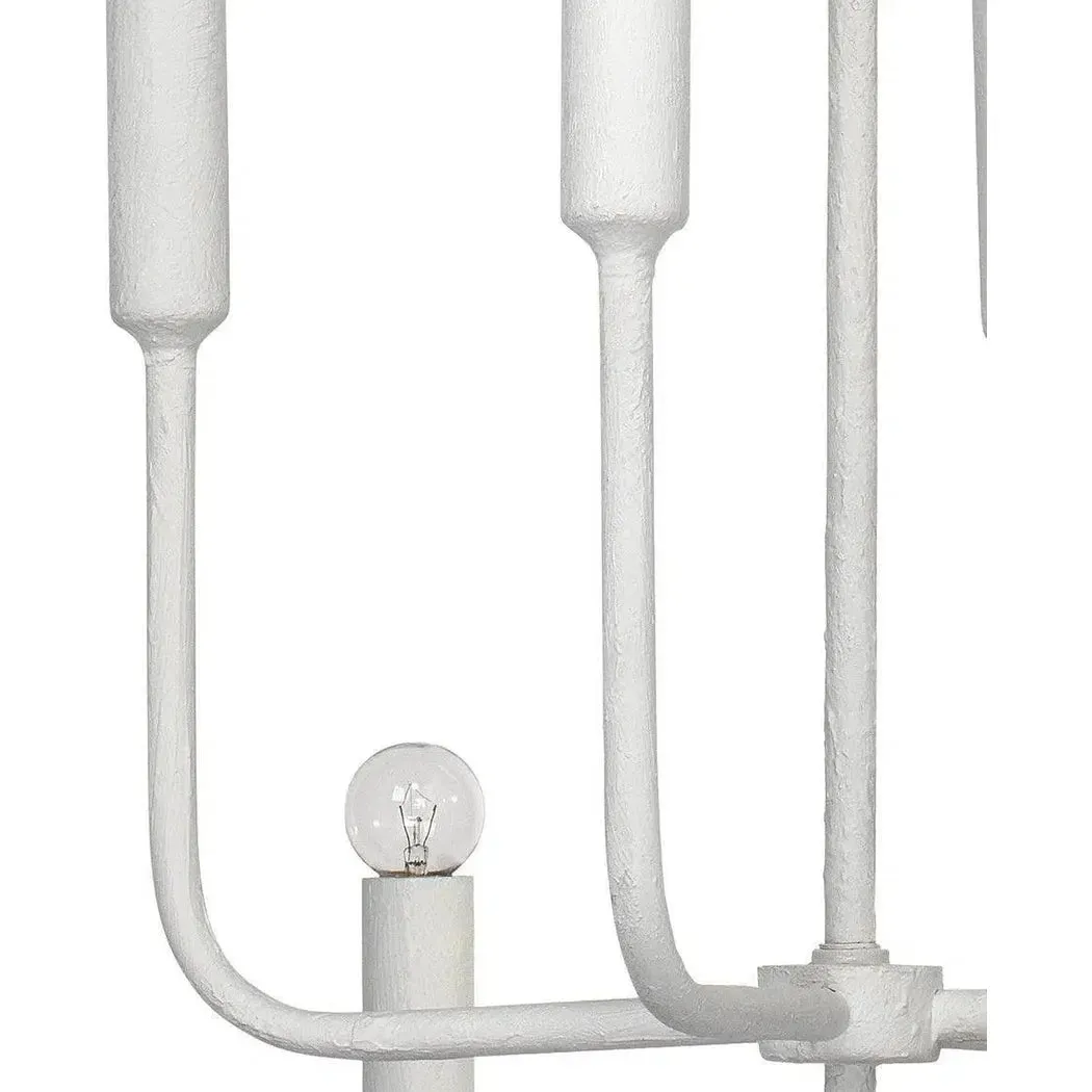 Coastal Style White Gesso Mercer Two Tier Chandelier