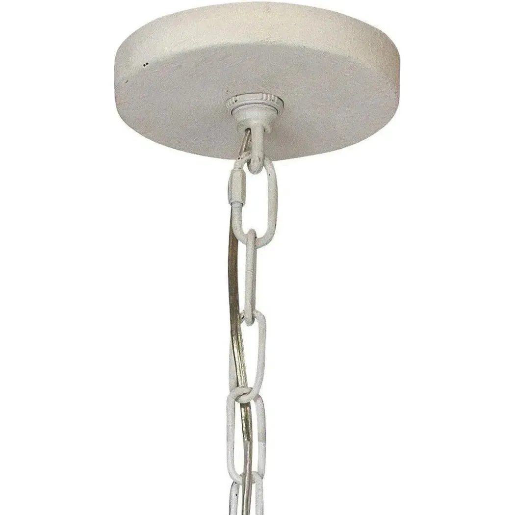 Coastal Style White Gesso Mercer Two Tier Chandelier