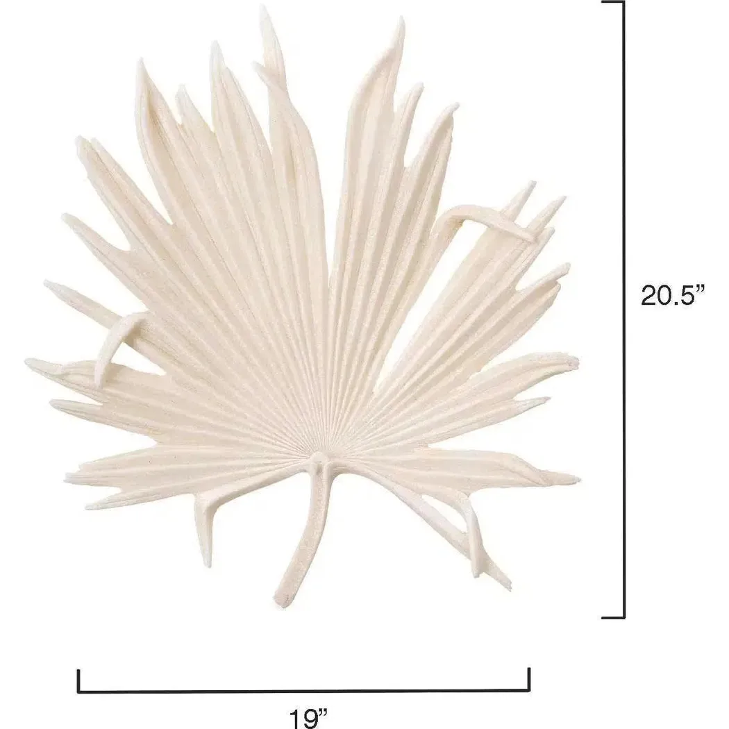 Coastal Style White Polyresin Island Leaf Object