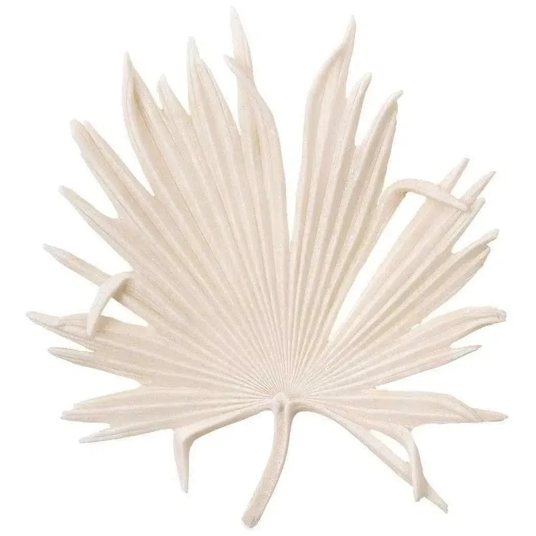 Coastal Style White Polyresin Island Leaf Object