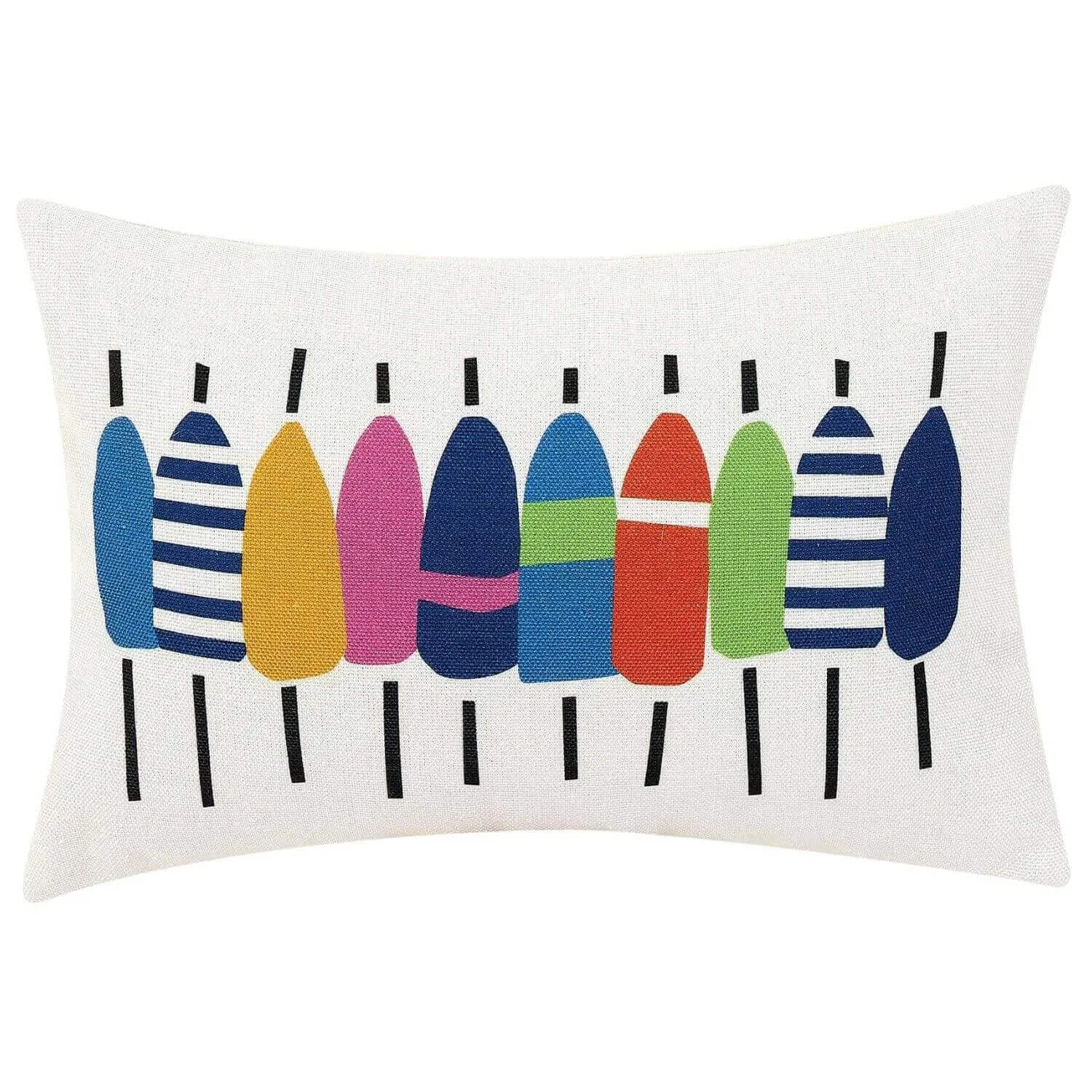Colorful Buoy Pillow, Indoor/Outdoor Coastal Pillow