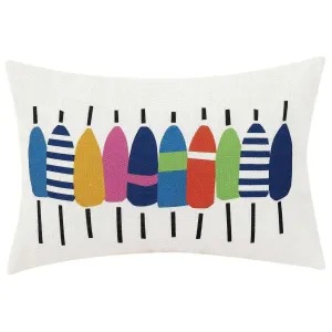 Colorful Buoy Pillow, Indoor/Outdoor Coastal Pillow