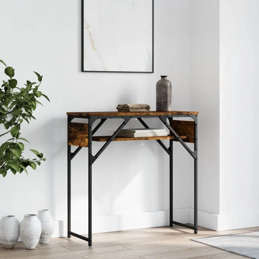 Console Table with Shelf Behind Sofa Desk Furniture Engineered Wood