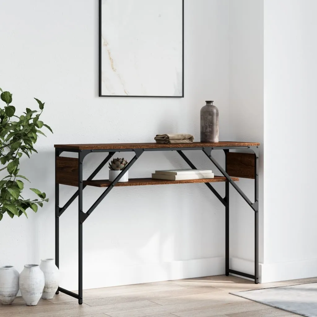 Console Table with Shelf Behind Sofa Desk Furniture Engineered Wood