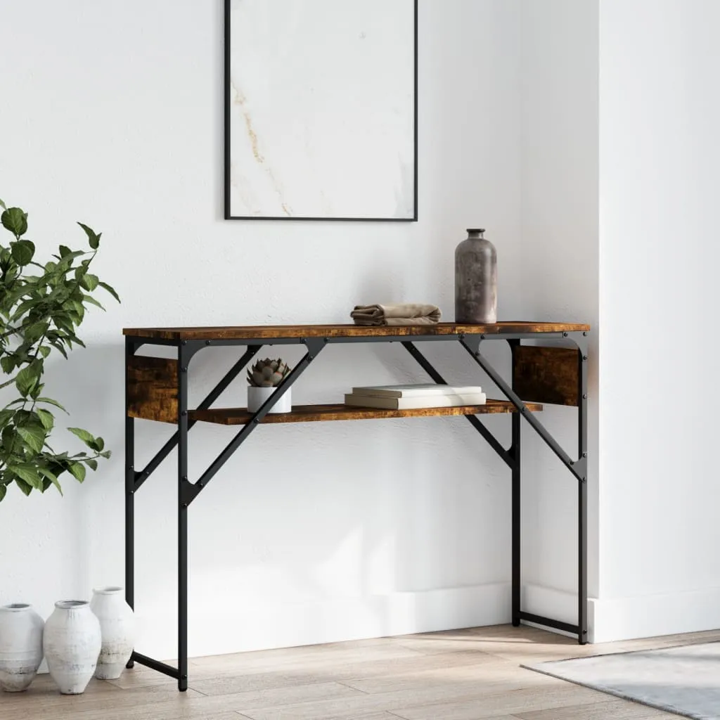 Console Table with Shelf Behind Sofa Desk Furniture Engineered Wood