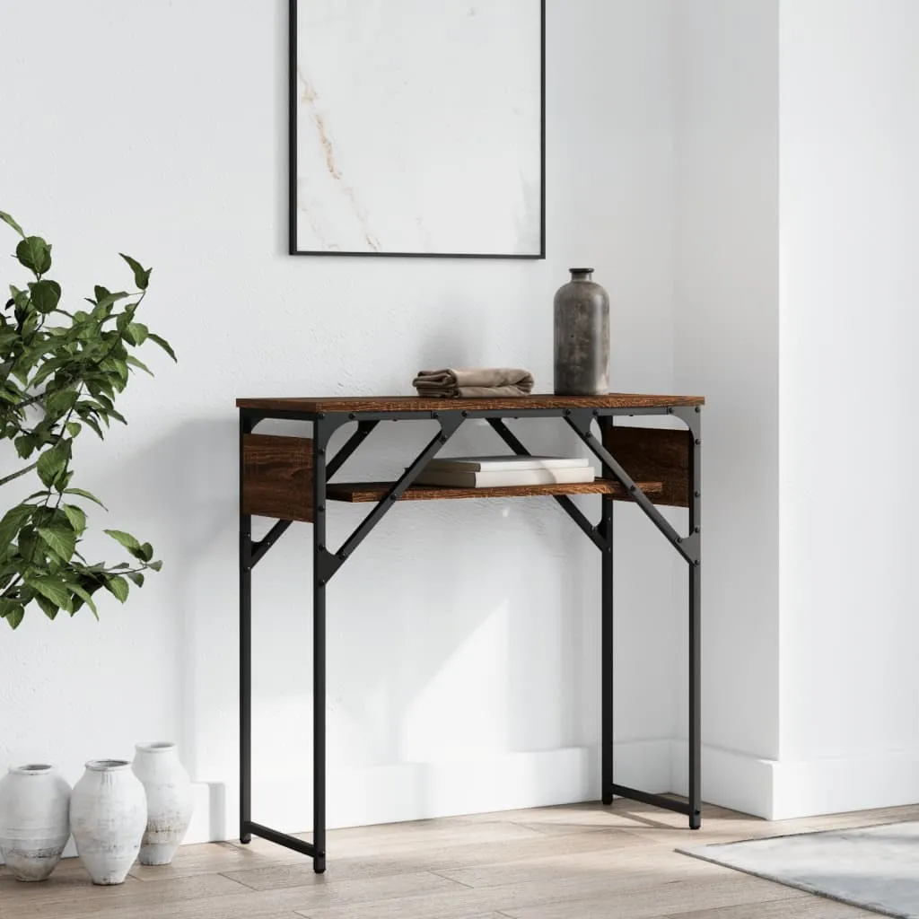 Console Table with Shelf Behind Sofa Desk Furniture Engineered Wood