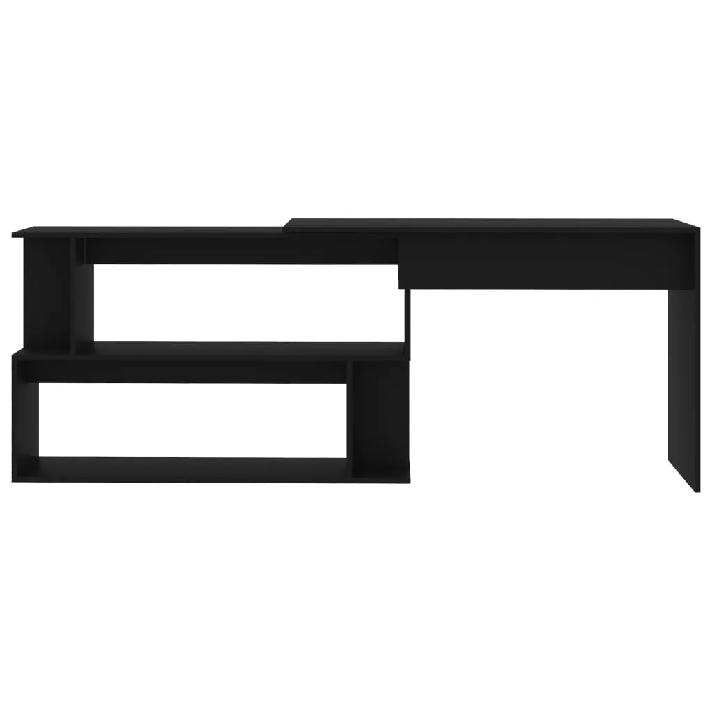 Corner Desk Black 200x50x76 cm Chipboard