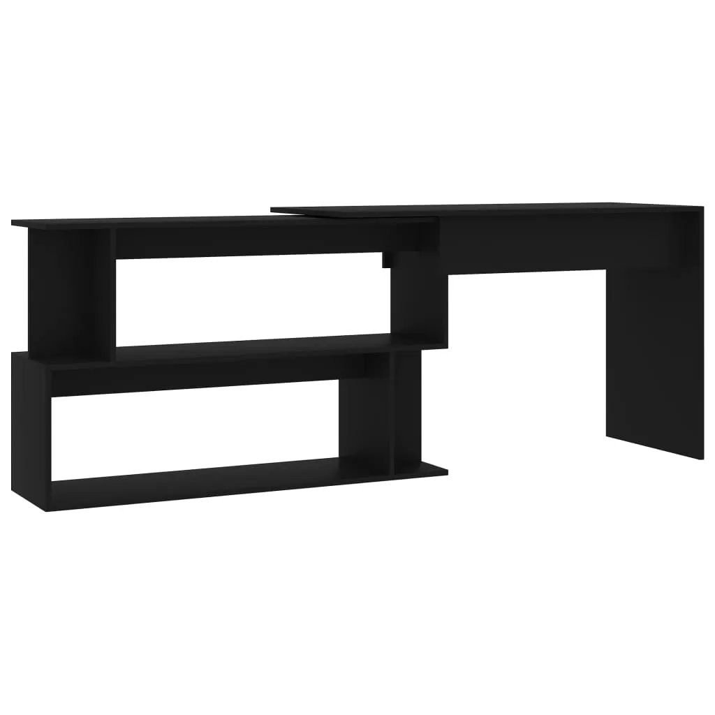 Corner Desk Black 200x50x76 cm Chipboard