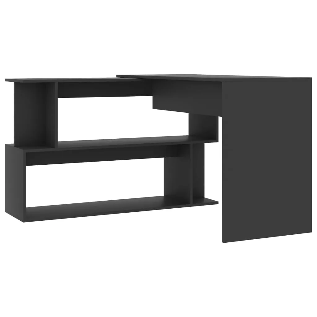 Corner Desk Grey 200x50x76 cm Engineered Wood