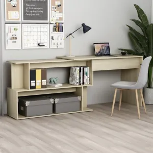 Corner Desk Sonoma Oak 200x50x76 cm Chipboard
