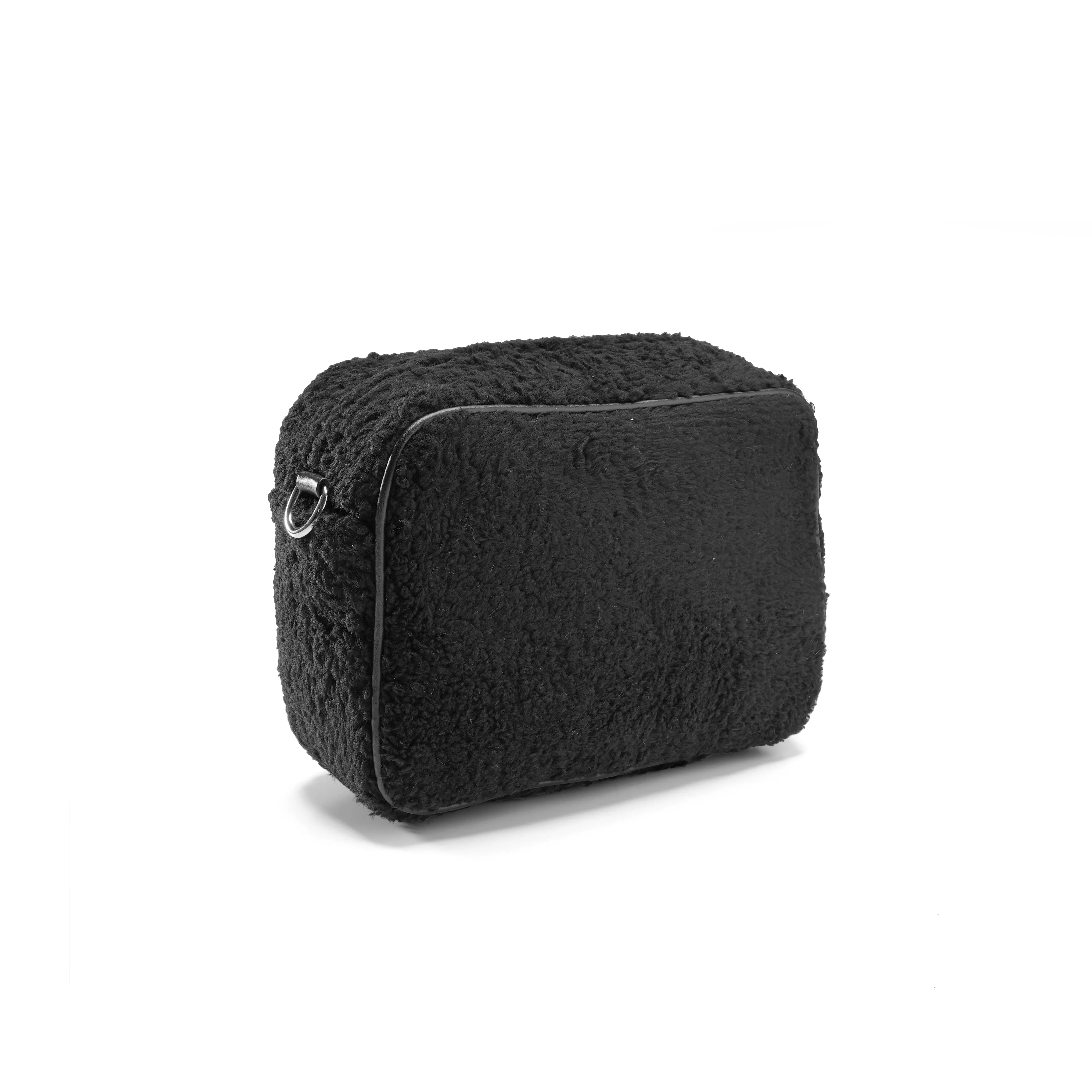 Cozy Luxe: Faux Fur Carry-All Bag - Black