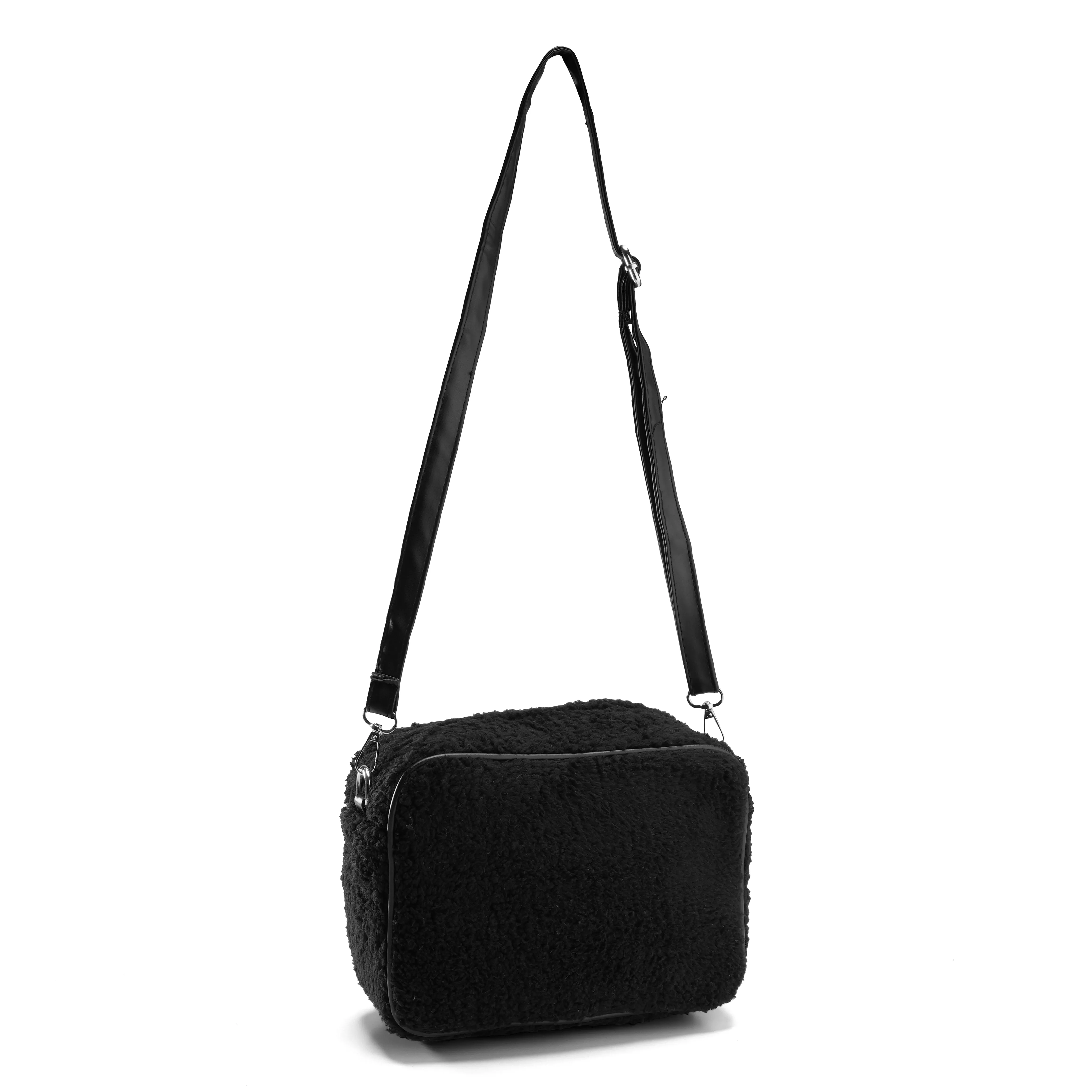 Cozy Luxe: Faux Fur Carry-All Bag - Black