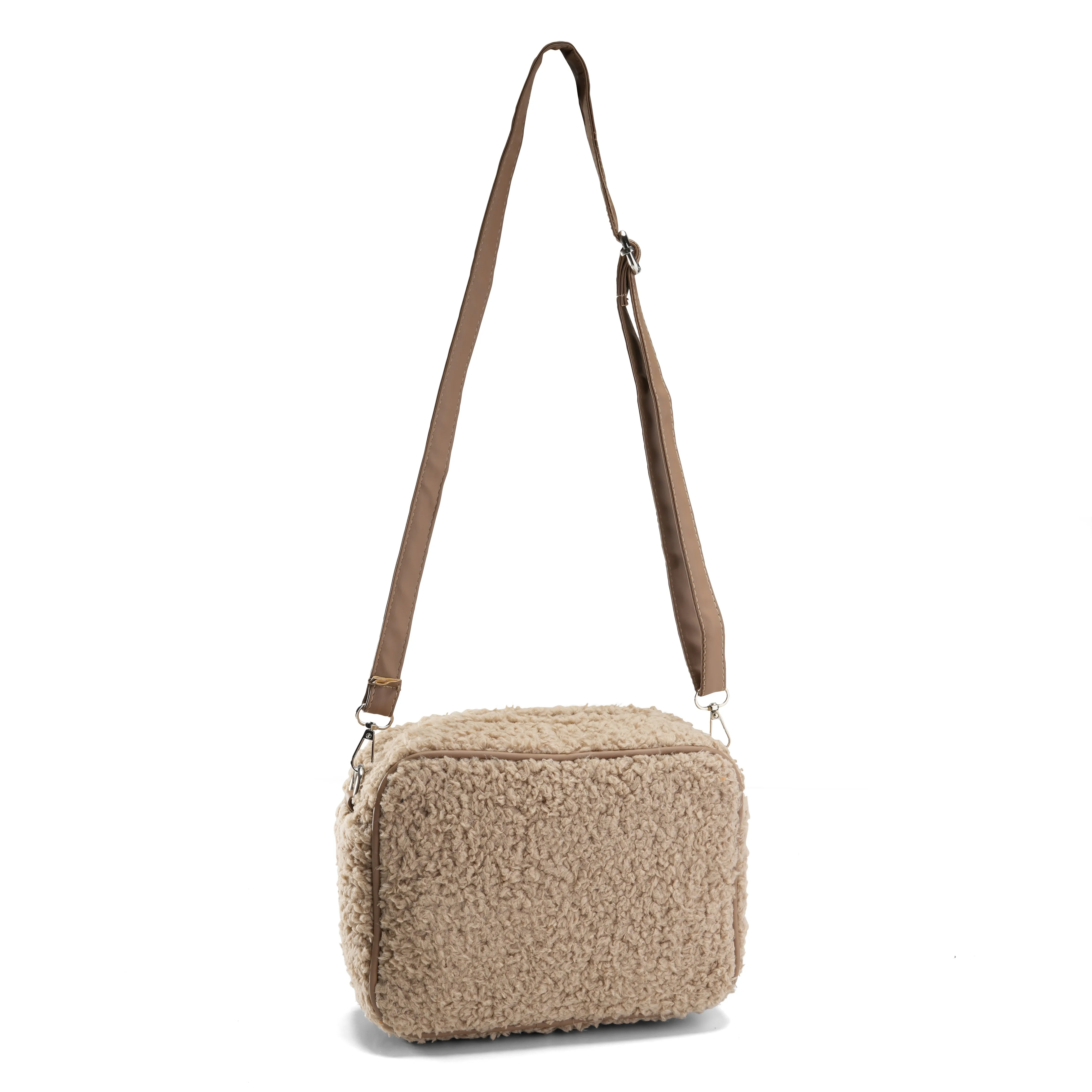 Cozy Luxe: Faux Fur Carry-All Bag - Cafe