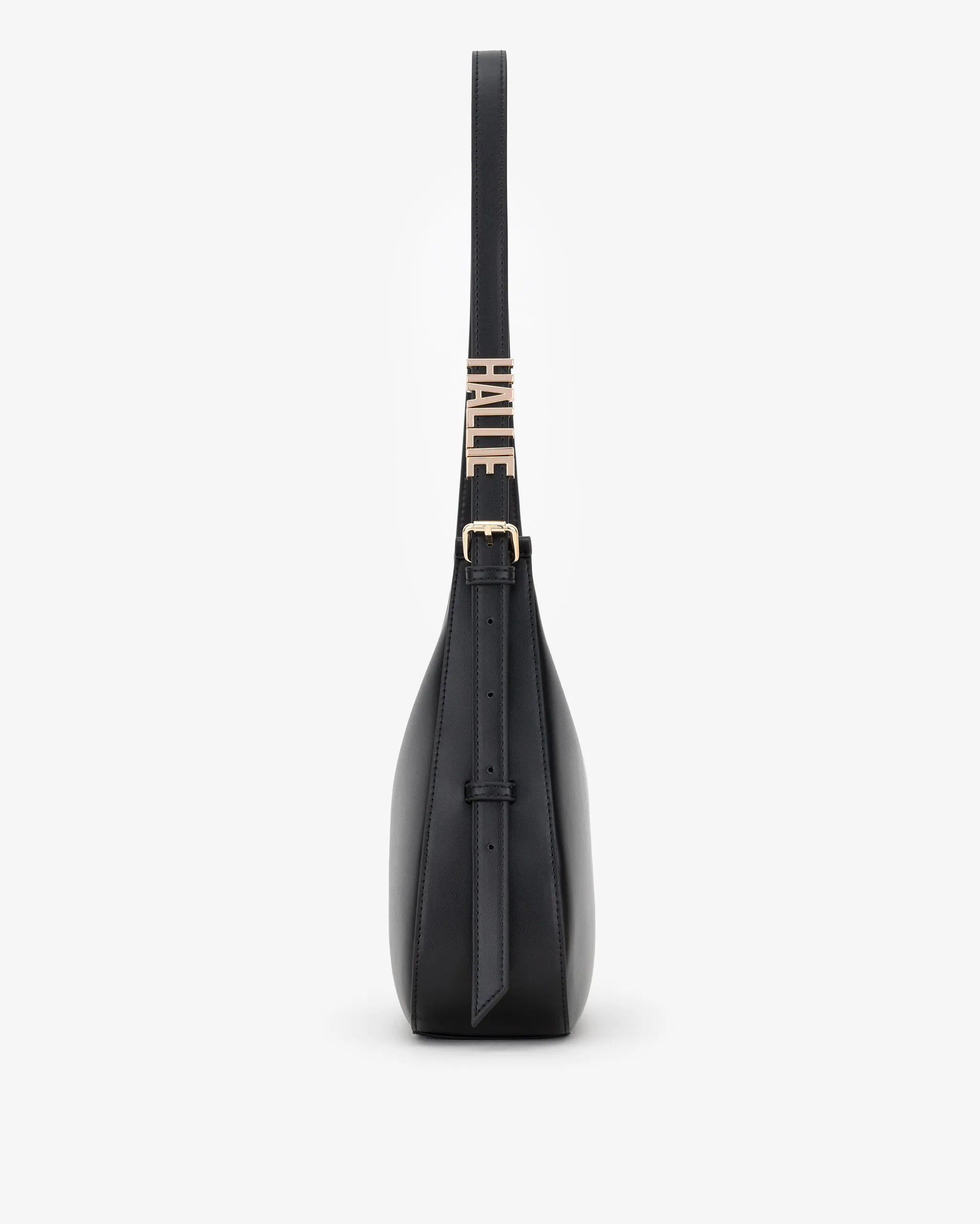 Day Shoulder Bag in Black/Gold with Personalised Hardware