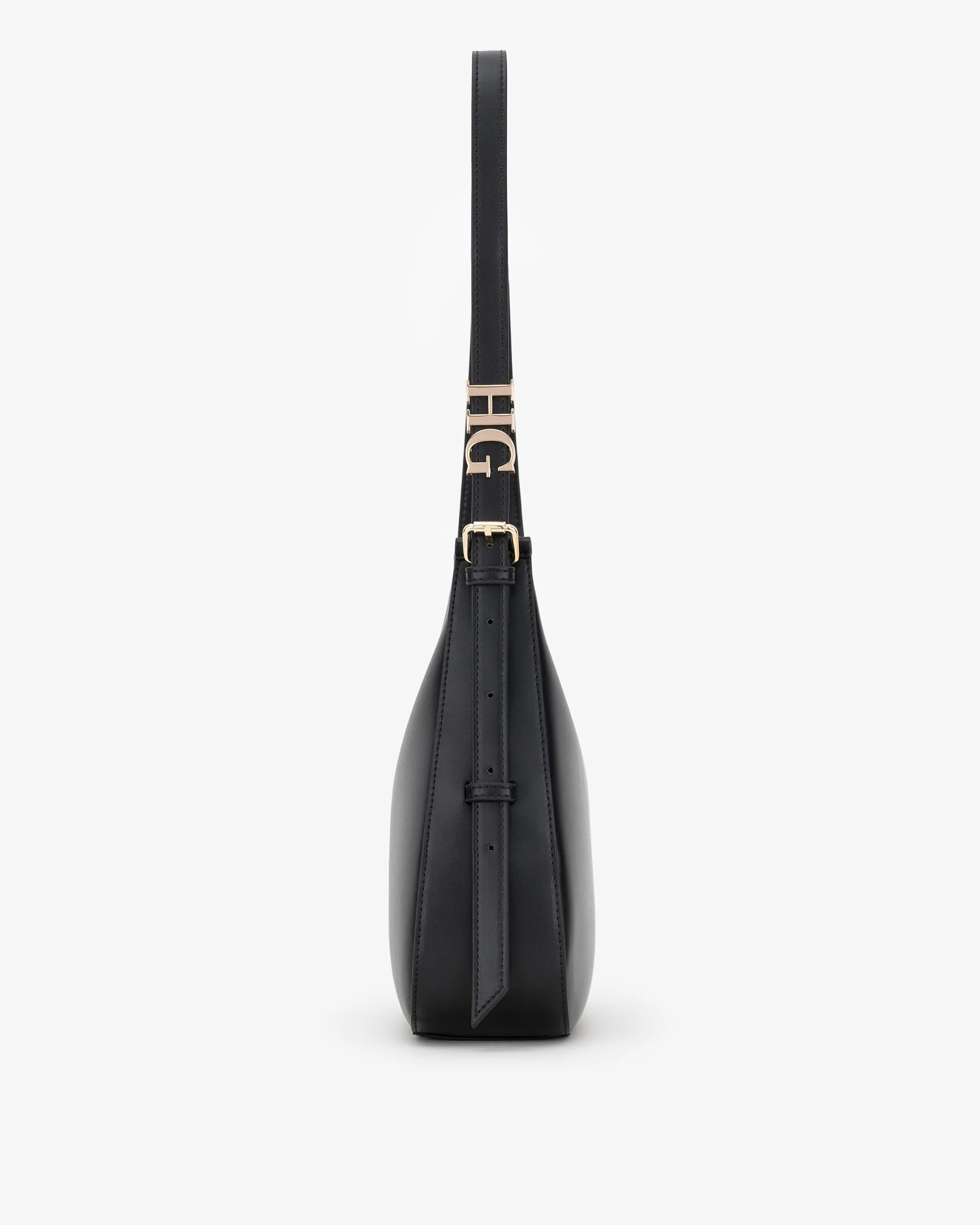 Day Shoulder Bag in Black/Gold with Personalised Hardware