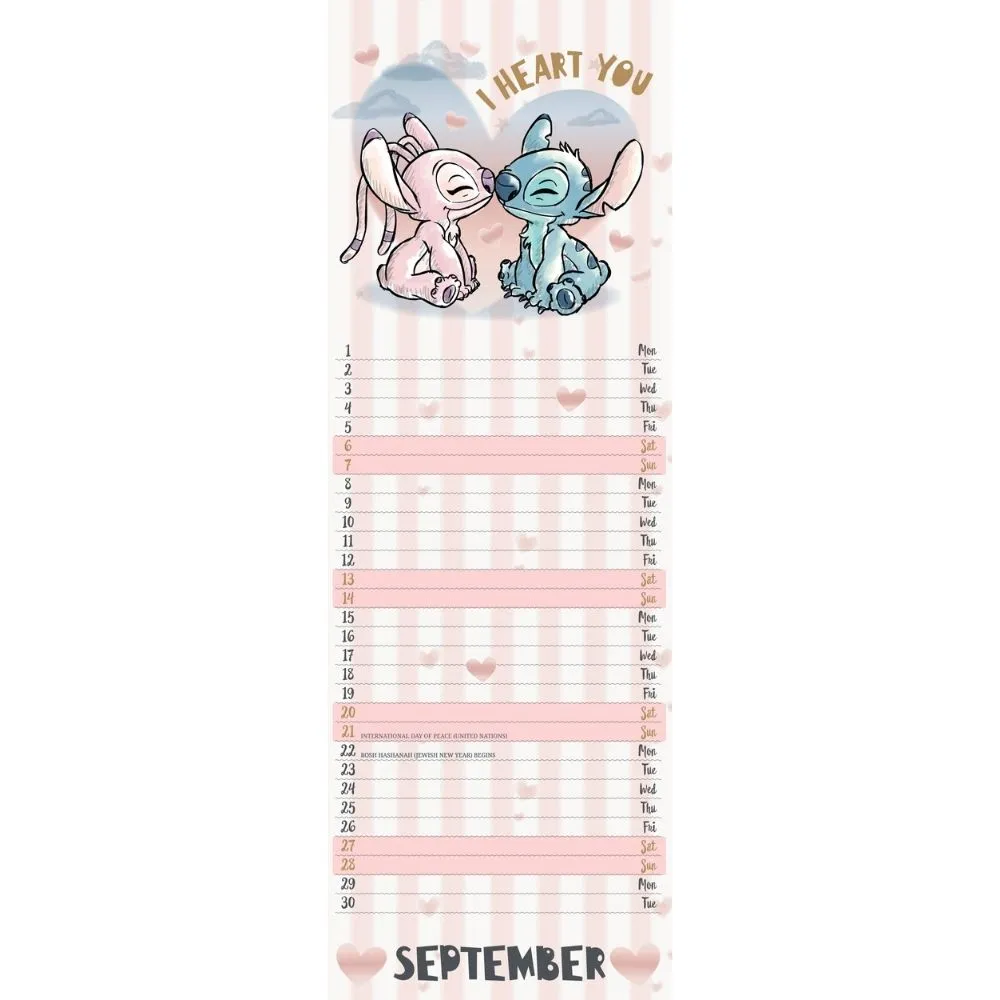 DISNEY STITCH 2025 SLIM CALENDAR (PLASTIC-FREE)