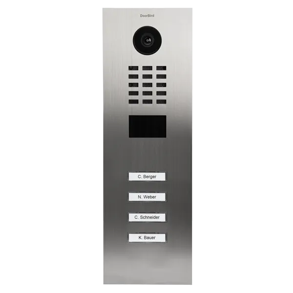 DoorBird Multi-Dwelling IP Intercom Video Door Station D2104V - Metal Finish - Flush / Surface backbox sold separately