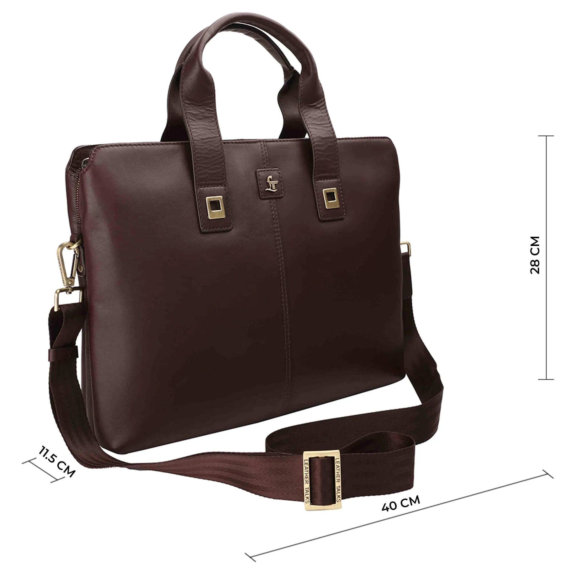 Georgia Collection Leather Laptop Bag for Women | 100% Genuine Leather | Cherry | Fits 15.5" laptops