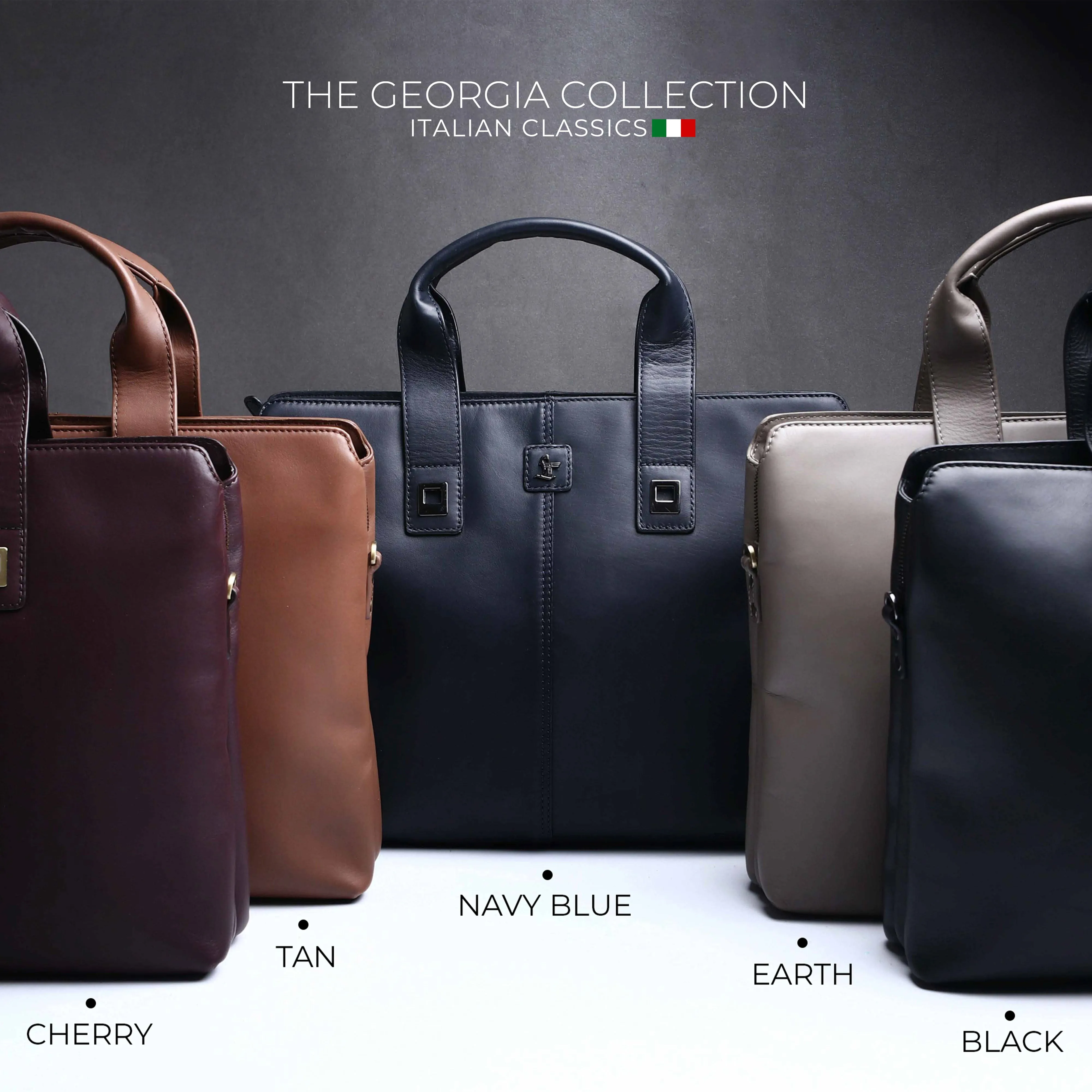 Georgia Collection Leather Laptop Bag for Women | 100% Genuine Leather | Cherry | Fits 15.5" laptops