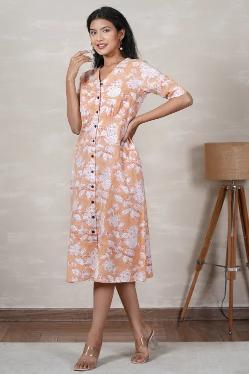 Jasmine Hand Block Printed Dress