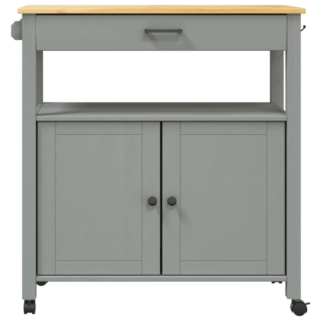 Kitchen Trolley Rolling Cart on Wheels Living Room Solid Wood Pine