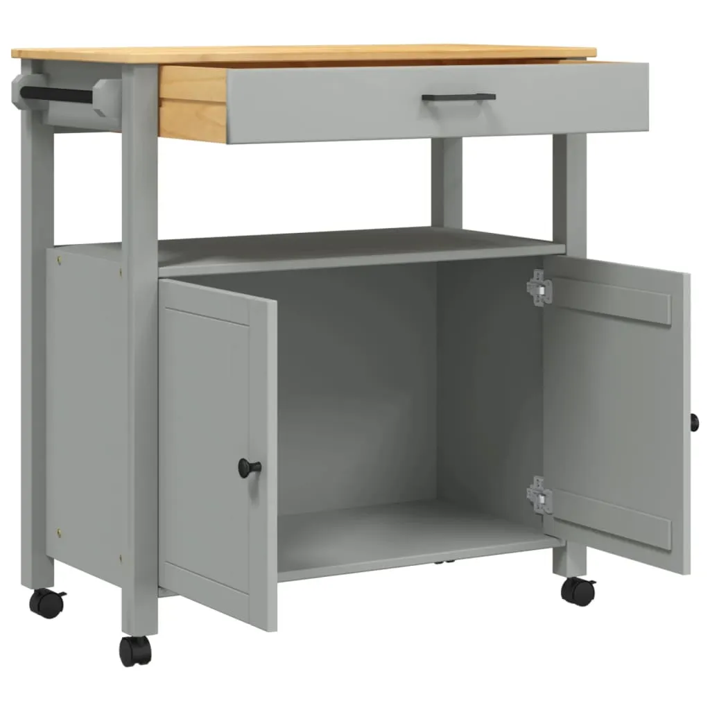 Kitchen Trolley Rolling Cart on Wheels Living Room Solid Wood Pine