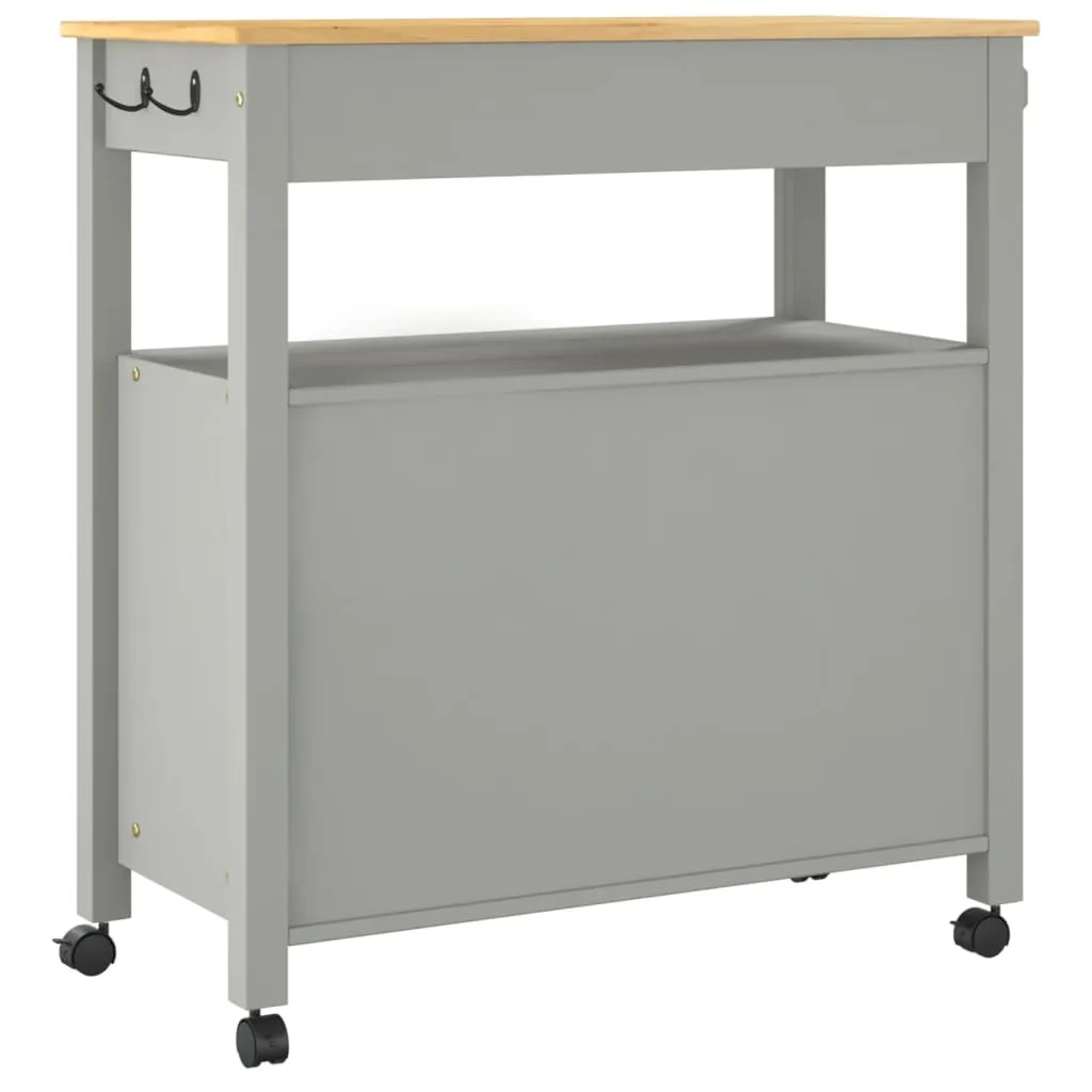 Kitchen Trolley Rolling Cart on Wheels Living Room Solid Wood Pine