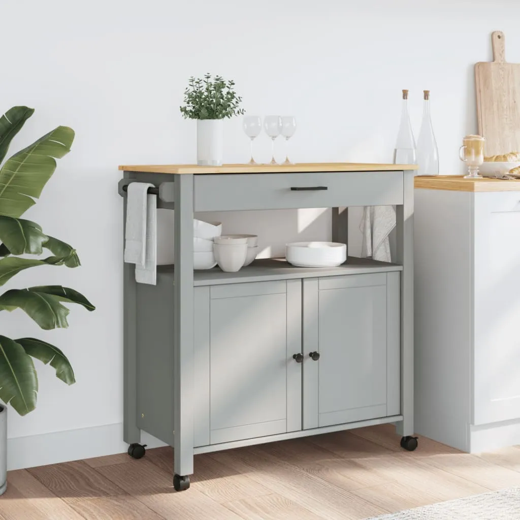 Kitchen Trolley Rolling Cart on Wheels Living Room Solid Wood Pine