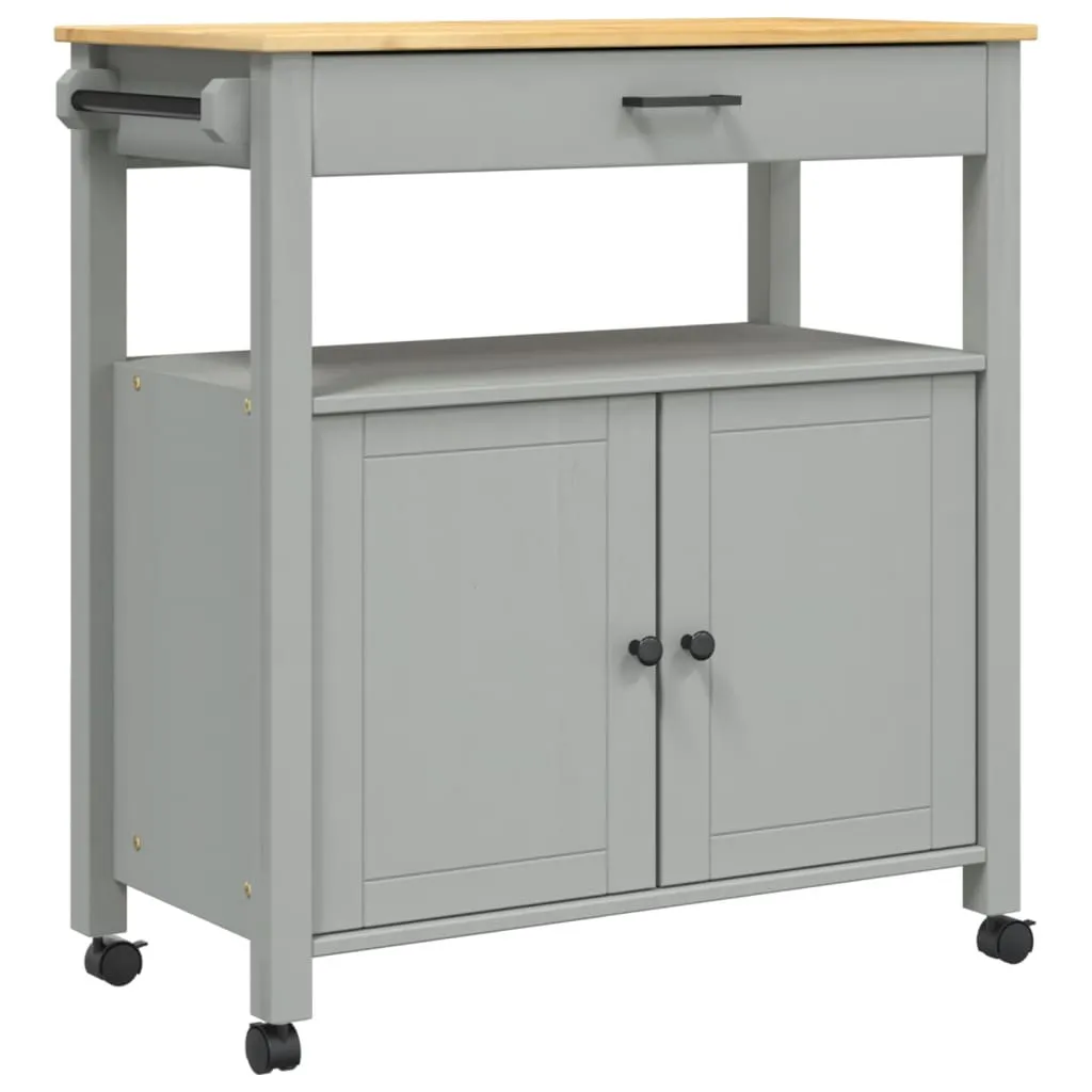 Kitchen Trolley Rolling Cart on Wheels Living Room Solid Wood Pine