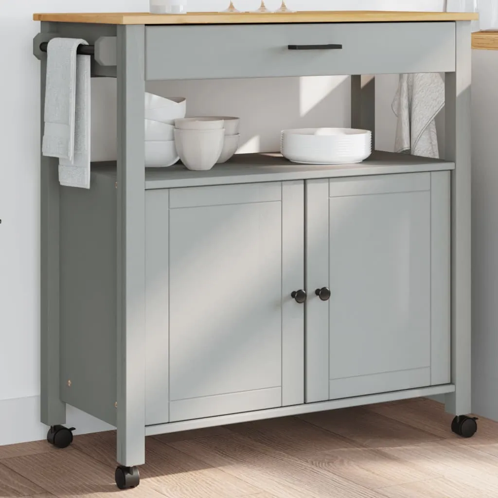Kitchen Trolley Rolling Cart on Wheels Living Room Solid Wood Pine