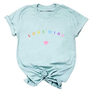 Love Wins Pastel Heart LGBTQ  Pride T-Shirt