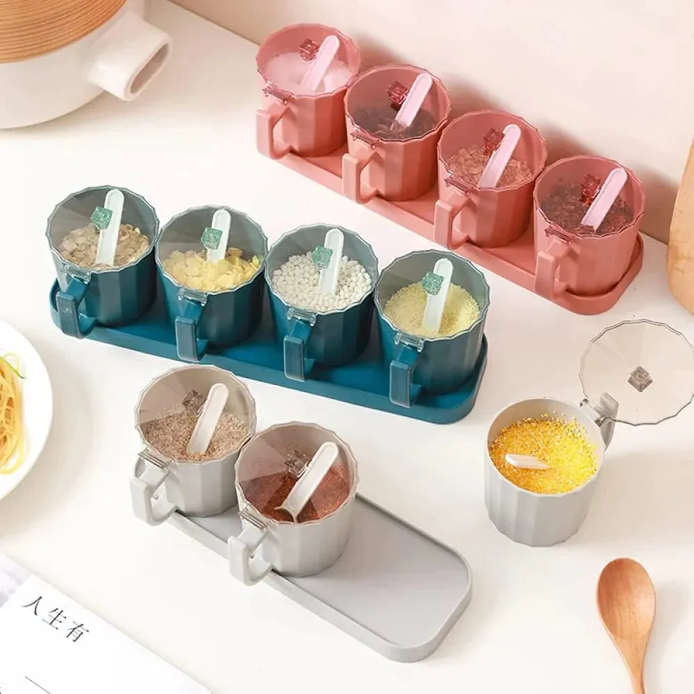 Multi Grid Kitchen Seasoning Set With Spoons