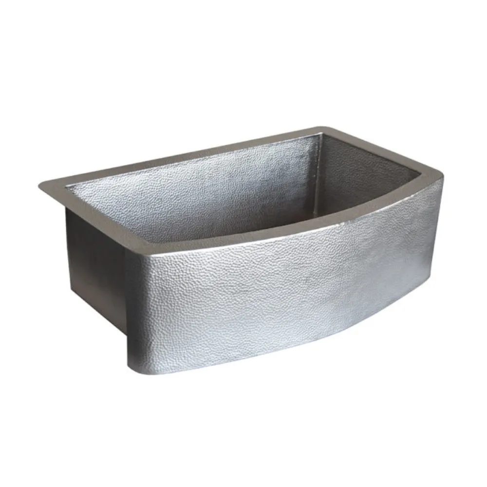 Native Trails Rhapsody Hammered Copper Curved Farmhouse Apron Kitchen Sink
