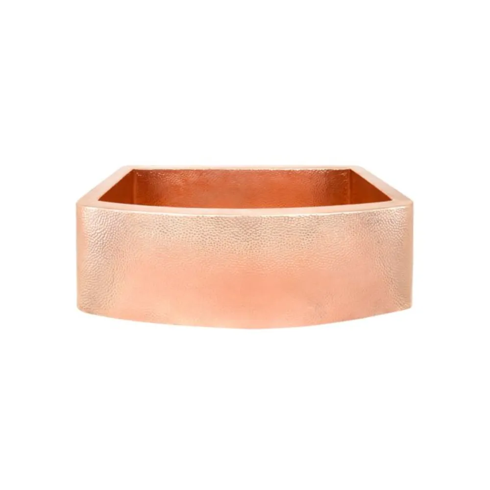 Native Trails Rhapsody Hammered Copper Curved Farmhouse Apron Kitchen Sink