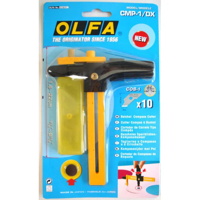 Olfa CMP-1DX Utility Compass Cutter with 5 Blades Dia1-22c Pack