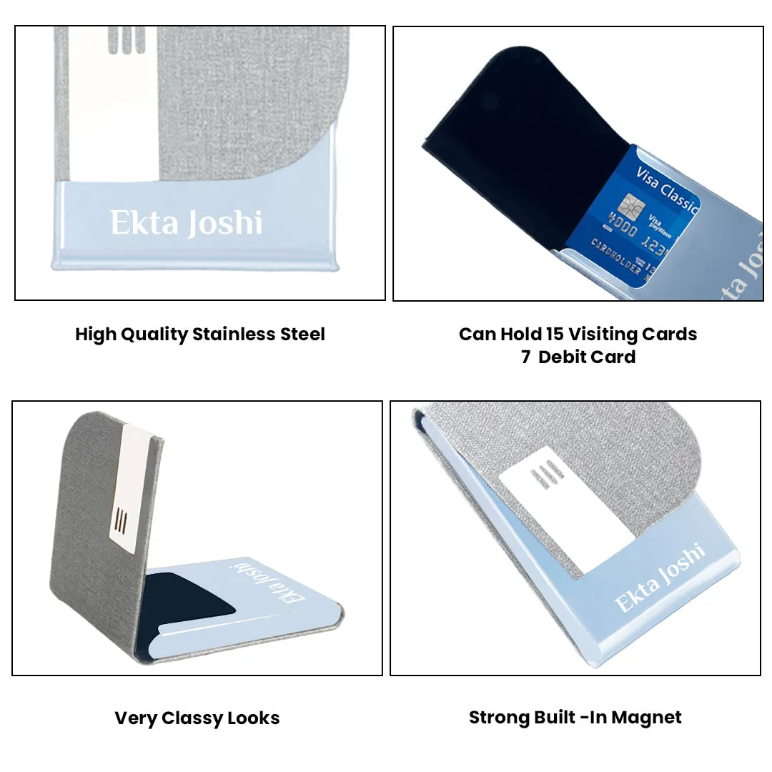 Personalized Office Essentials Gift Set - Coffee Tumbler, Diary, Pen & Cardholder - Grey