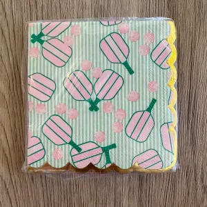 Pickleball Stripe Paper Beverage Napkins